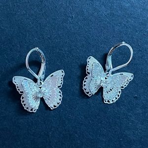 Silver butterfly earrings